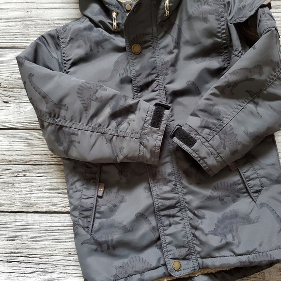 Next Direct Dinosaur Print Parka Fall Winter Size 3-4 NWOT - Picture 6 of 7